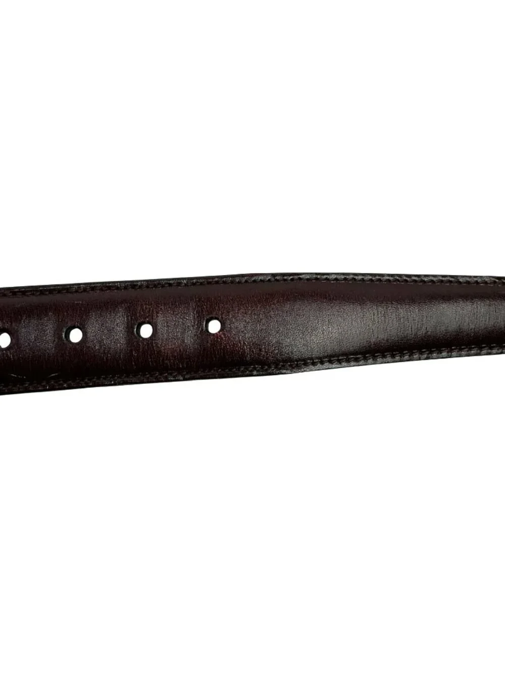 Brooks Brothers Brown Leather Belt With Silver Buckle Mens 38 Made In USA